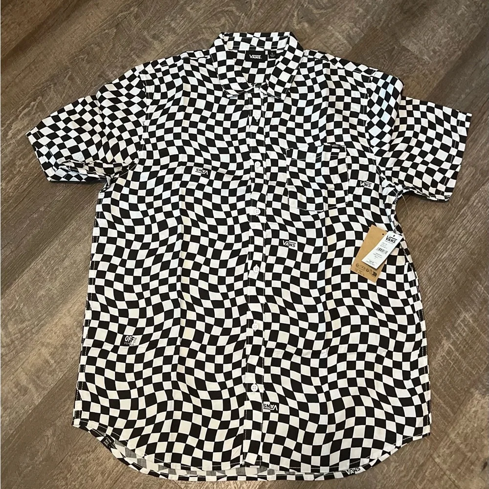 Vans Script Short Sleeve Woven Shirt-Size Large